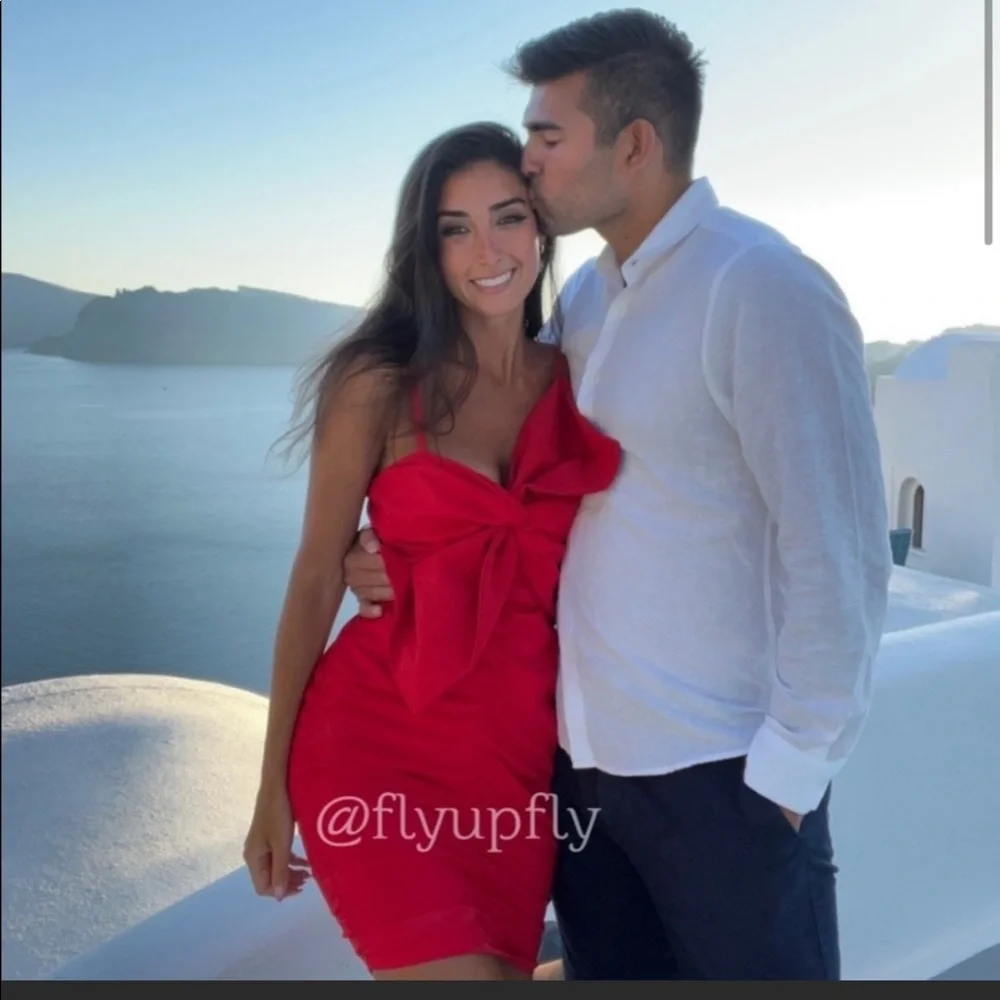 Zara bow ruched red dress,Valentine’s Day - Picture 2 of 16